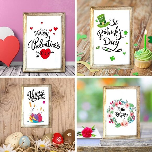 NEW Valentines Day Decorations Wood Frame Farmhouse Wall Decor Sign - Picture 1 of 8
